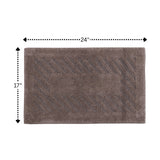 Diagonal Racetrack 100% Cotton Reversible Bath Rug Stone by Knightsbridge