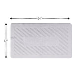Diagonal Racetrack 100% Cotton Reversible Bath Rug White by Knightsbridge