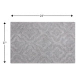 Knightsbridge Link Bath Rug Cotton Non Skid Back - Silver