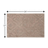 Knightsbridge Link Bath Rug Cotton Non Skid Back - Stone