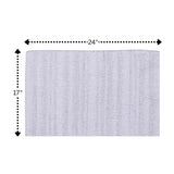 Knightsbridge Luscious Textured Striped All Season Soft Plush Cotton Reversible & Soft Bath Rug White