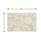 Knightsbridge Orbit Bath Rug Cotton Non Skid Back - Ivory