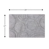 Knightsbridge Orbit Bath Rug Cotton Non Skid Back - Silver