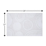 Knightsbridge Orbit Bath Rug Cotton Non Skid Back - White