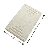 Knightsbridge Stylish And Comfortable All Season Traditional Racetrack Design Cotton Bath Rug Ivory