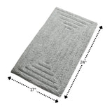 Knightsbridge Stylish And Comfortable All Season Traditional Racetrack Design Cotton Bath Rug Silver