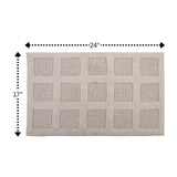 Square Honeycomb 100% Cotton Reversible Bath Rug Ivory by Knightsbridge