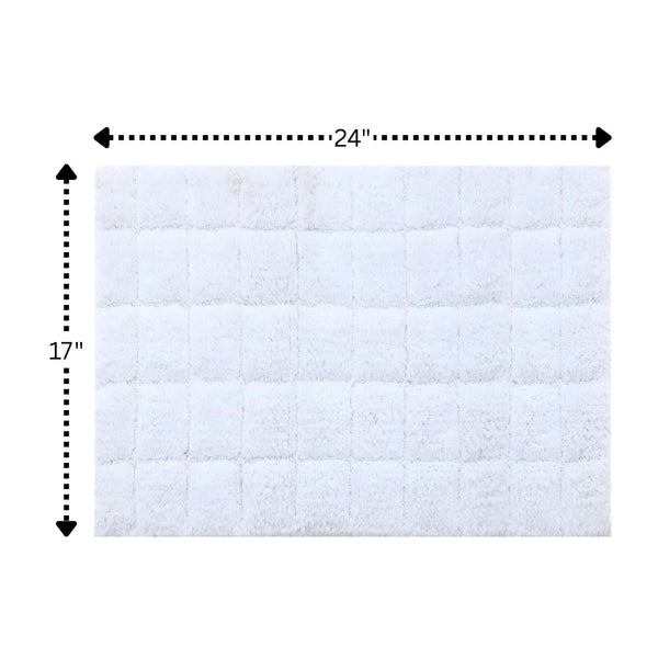 Knightsbridge Summer Tile 220 GSF Non Skid Back Bath Rug 17 x 24 - White