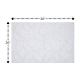 Knightsbridge Arch Bath Rug Cotton Non Skid Back - White