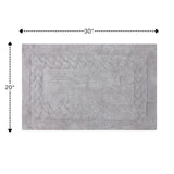Knightsbridge Chain Bath Rug Cotton Non Skid Back - Silver