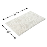 Circle Design Round Cotton with Non-Skid Back Bath Rug 24"x40" Ivory by Knightsbridge