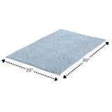 Knightsbridge Beautiful Circle Design Premium Quality Year Round Cotton With Non-Skid Back Bath Rug Light Blue
