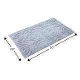 Knightsbridge Beautiful Circle Design Premium Quality Year Round Cotton With Non-Skid Back Bath Rug Silver