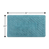 Diagonal Racetrack 100% Cotton Reversible Bath Rug 20" x 30" Aqua by Knightsbridge