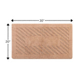 Diagonal Racetrack 100% Cotton Reversible Bath Rug Natural by Knightsbridge
