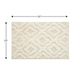 Knightsbridge Link Bath Rug Cotton Non Skid Back - Ivory