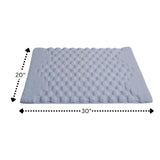 Knightsbridge Luxurious Block Pattern High Quality Year Round Cotton With Non-Skid Back Bath Rug White