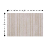 Knightsbridge Luscious Textured Striped All Season Soft Plush Cotton Reversible & Soft Bath Rug Ivory