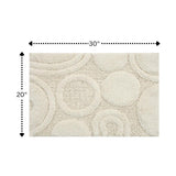Knightsbridge Orbit Bath Rug Cotton Non Skid Back - Ivory