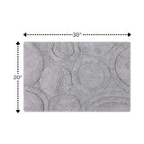 Knightsbridge Orbit Bath Rug Cotton Non Skid Back - Silver
