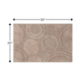 Knightsbridge Orbit Bath Rug Cotton Non Skid Back - Stone