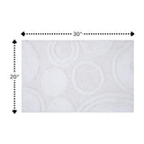 Knightsbridge Orbit Bath Rug Cotton Non Skid Back - White