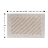 Knightsbridge Shooting Star Reversible Cotton Bath Rug Plush Bathroom Mat 21" x 34" Natural