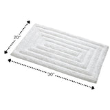 Knightsbridge Stylish And Comfortable All Season Traditional Racetrack Design Cotton Bath Rug White