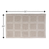 Square Honeycomb 100% Cotton Reversible Bath Rug Ivory by Knightsbridge