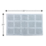 Square Honeycomb 100% Cotton Reversible Bath Rug Light Blue By Knightsbridge