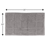 Square Honeycomb 100% Cotton Reversible Bath Rug Silver by Knightsbridge