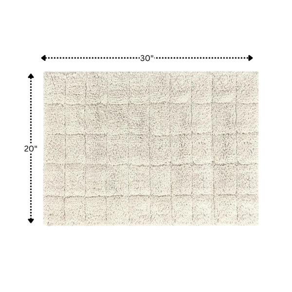 Knightsbridge Summer Tile 220 GSF Non Skid Back Bath Rug 20 x 30 - Ivory
