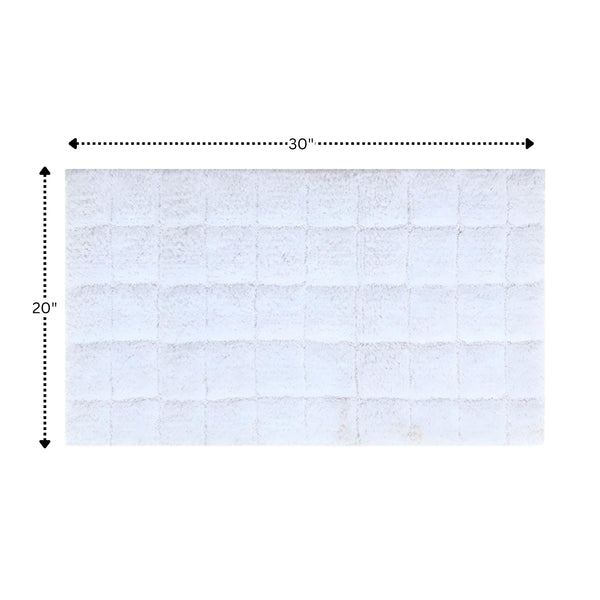 Knightsbridge Summer Tile 220 GSF Non Skid Back Bath Rug 20 x 30 - White