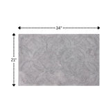 Knightsbridge Arch Bath Rug Cotton Non Skid Back - Silver