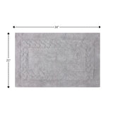Knightsbridge Chain Bath Rug Cotton Non Skid Back - Silver