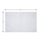 Knightsbridge Chain Bath Rug Cotton Non Skid Back - White