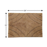 Knightsbridge Diamond 220 GSF Non Skid Back Bath Rug 21 x 34 - Stone