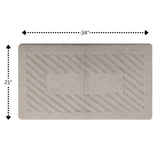 Diagonal Racetrack 100% Cotton Reversible Bath Rug Ivory by Knightsbridge