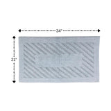 Diagonal Racetrack 100% Cotton Reversible Bath Rug Light Blue by Knightsbridge