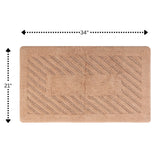 Diagonal Racetrack 100% Cotton Reversible Bath Rug Natural by Knightsbridge