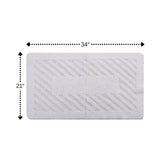 Diagonal Racetrack 100% Cotton Reversible Bath Rug White by Knightsbridge