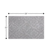 Knightsbridge Link Bath Rug Cotton Non Skid Back - Silver