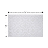 Knightsbridge Link Bath Rug Cotton Non Skid Back - White