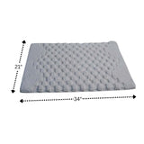 Knightsbridge Luxurious Block Pattern High Quality Year Round Cotton With Non-Skid Back Bath Rug Ivory