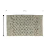 Knightsbridge Luxurious Block Pattern High Quality Year Round Cotton With Non-Skid Back Bath Rug Sage