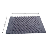Knightsbridge Luxurious Block Pattern High Quality Year Round Cotton With Non-Skid Back Bath Rug Silver