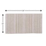 Knightsbridge Luscious Textured Striped All Season Soft Plush Cotton Reversible & Soft Bath Rug Ivory