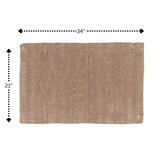 Knightsbridge Luscious Textured Striped All Season Soft Plush Cotton Reversible & Soft Bath Rug Natural