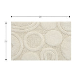 Knightsbridge Orbit Bath Rug Cotton Non Skid Back - Ivory