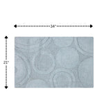 Knightsbridge Orbit Bath Rug Cotton Non Skid Back - Light Blue